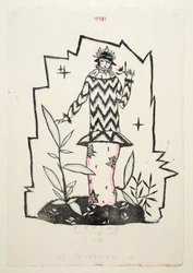 Diseño para un vestido de día, 1914, Placa 8, Libro 1, ilustración de 